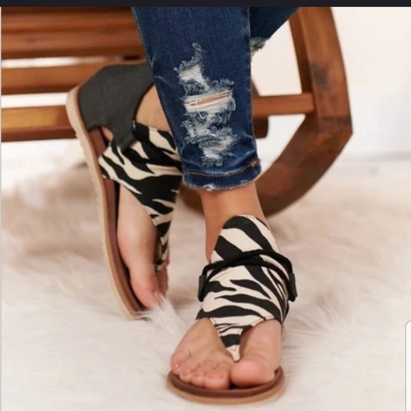 Zebra print summer casual sandals - Picture 2 of 4
